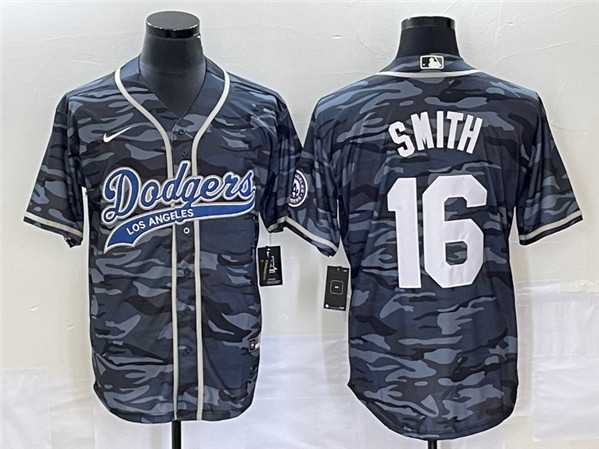 Men's Los Angeles Dodgers #16 Will Smith Gray Camo Cool Base With Patch Stitched Baseball Jerseys,We sell and wholesale Men's Los Angeles Dodgers #16 Will Smith Gray Camo Cool Base With Patch Stitched Baseball Jerseys on line form chian!